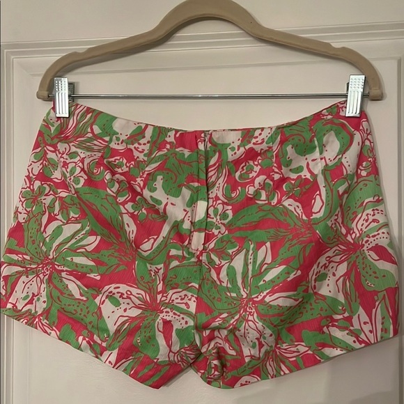 Lilly Pulitzer Liza Hotty Pink Forgot my Trunks Elephant Flower Shorts - Picture 4 of 6
